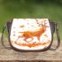 Beautiful deer autumn leaves flying saddle bag