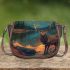 Beautiful deer standing in front of the water saddle bag