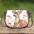 Beautiful deer with a floral wreath on its horns saddle bag