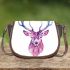 Beautiful male deer with antlers depicted saddle bag