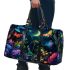 Beautiful night scene with colorful glowing butterflies 3d travel bag