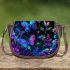 Beautiful night scene with colorful glowing butterflies saddle bag