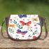 Beautiful spring pattern with butterflies and flowers saddle bag