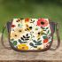 Bees and blooming flowers 3d saddle bag