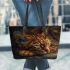 Bengal Cat as a Mythological Creature 3 Leather Tote Bag