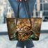 Bengal Cat as a Pop Culture Icon 1 Leather Tote Bag