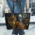 Bengal Cat in Epic Quests 3 Leather Tote Bag