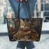 Bengal Cat in Magical Academies 1 Leather Tote Bag