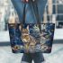 Bengal Cat in Parallel Dimensions Leather Tote Bag