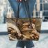 Bengal Cat in Relaxing Moments Leather Tote Bag