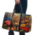 Bengal Cat with Colorful Flowers 2 3D Travel Bag