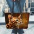 Bengal Cat with Distinctive Features 1 Leather Tote Bag