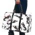 Black and white butterfly pattern with pink accents 3d travel bag