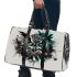 Black and white owl with turquoise highlights 3d travel bag