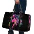 Black background with a colorful horse 3d travel bag