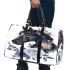 Black horse head with white rose and blue flowers 3d travel bag