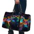 Blacklight poster of two rainbow sea turtles 3d travel bag