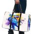 Blue macaw in the style of abstract watercolor 3d travel bag
