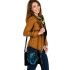 Blue owl sitting on dream catcher shoulder handbag