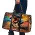 Brown horse galloping in the wind 3d travel bag