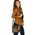 Brown horse galloping in the wind shoulder handbag