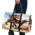 Brown horse galloping in the wind 3d travel bag