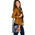 Brown horse with an indian feather headdress shoulder handbag