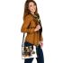 Brown horse with long mane and yellow flowers shoulder handbag