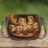 Bunch of owls drinking coffee saddle bag