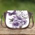 Butterflies and purple flowers saddle bag