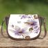 Butterflies and purple flowers saddle bag