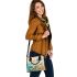 Butterflies daisies and peacock feathers shoulder handbag