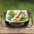 butterflies fly to the guitar and musical notes Saddle Bag