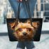 Capturing the Cuteness of Dogs 2 Leather Tote Bag