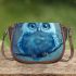 Cartoon blue owl with big eyes saddle bag