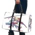 Cartoon drawing of an anthropomorphic frog samurai 3d travel bag