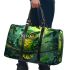 Cartoonstyle illustration of an owl with vibrant green feathers 3d travel bag