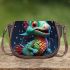 Cheerful baby dinosaur in snow Saddle Bags for Women: Perfect Gift for Girlfriend, Wife, Daughter