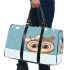 Chibi owl with a pink bow on its head peeking 3d travel bag