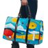 Circles and triangles simple lines sky blue 3d travel bag