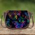 Colorful butterflies in various shades saddle bag