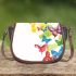Colorful butterflies were flying saddle bag