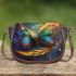 Colorful butterfly with feathers saddle bag