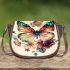 Colorful butterfly with flowers on its wings saddle bag