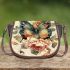 Colorful butterfly with flowers on its wings saddle bag