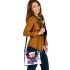 Colorful cute french bulldog with headphones shoulder handbag