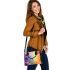 Colorful daisies and butterflies shoulder handbag