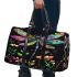 Colorful dragonfly with flowers 3d travel bag