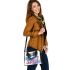 Colorful drawing of an adorable border collie shoulder handbag