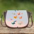 Colorful illustration of butterflies saddle bag